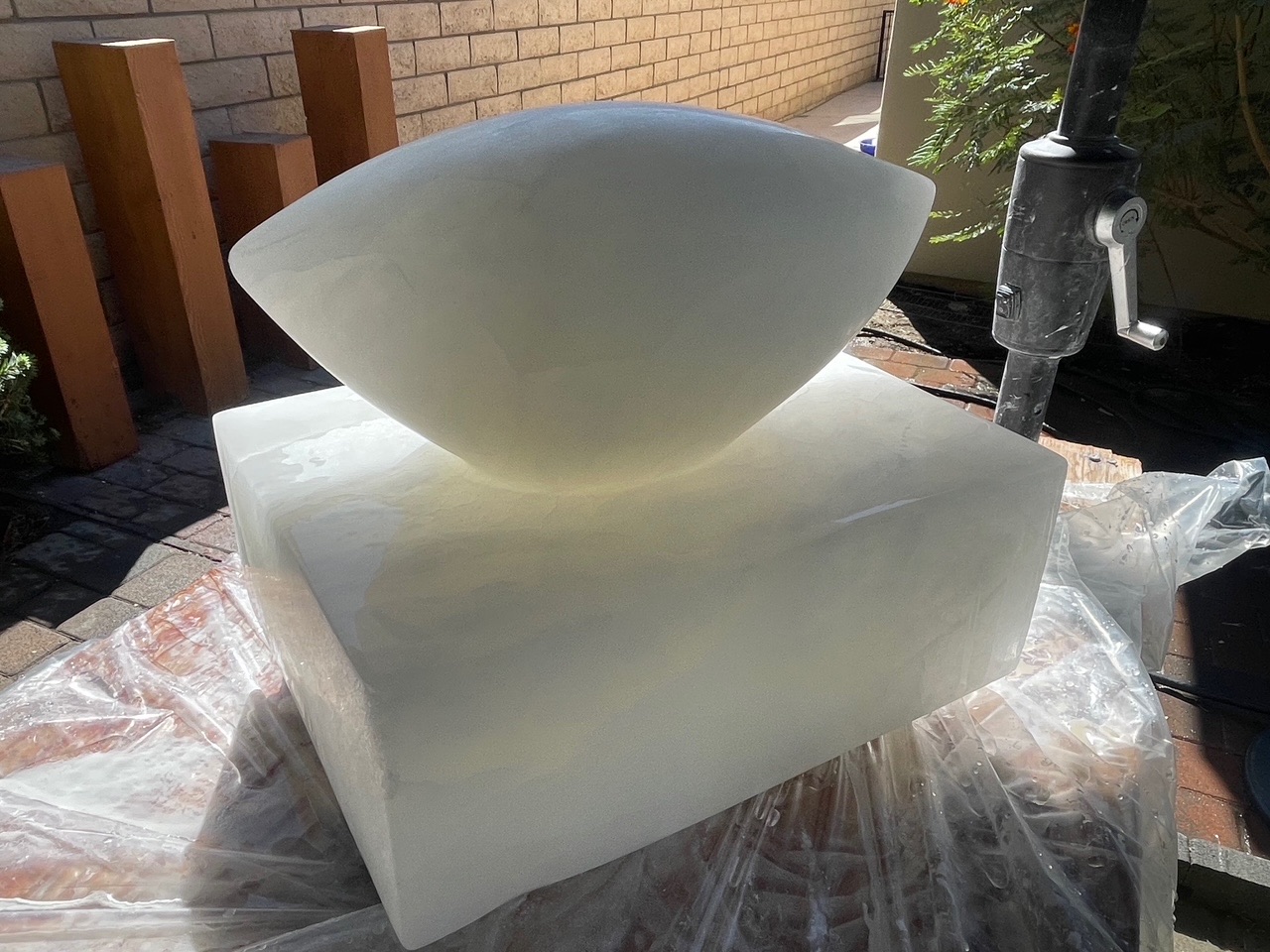 Glowing Stone and Base — detail view
